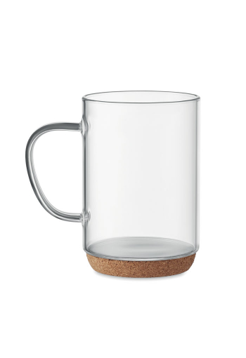Kubek szklany 400ml z korkiem Lisbo