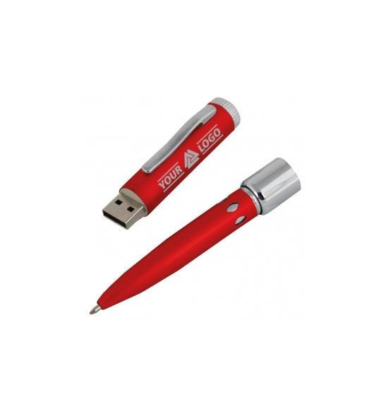 Pendrive w kształcie długopisu, czerwony