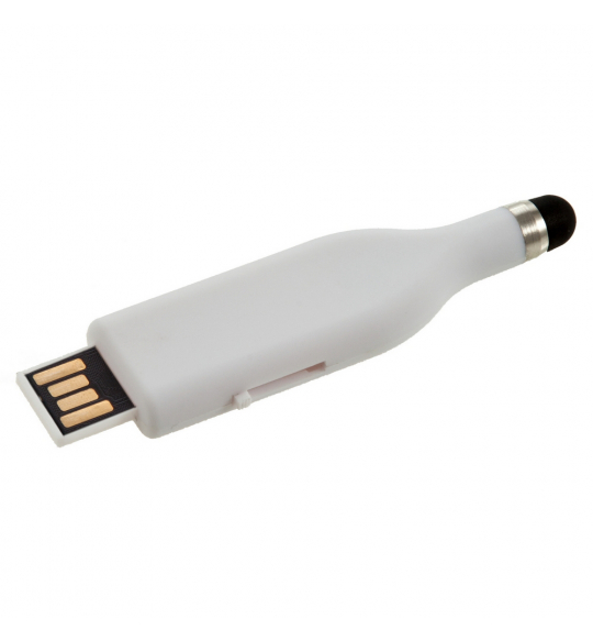 Biały pendrive z nadrukiem